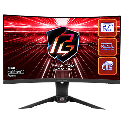 27" ASRock PHANTOM GAMING PG27Q15R2A 2560X1440 QHD 1ms 165Hz Curved Gaming Monitor with AMD FreeSync