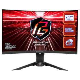 27" ASRock PHANTOM GAMING PG27Q15R2A 2560X1440 QHD 1ms 165Hz Curved Gaming Monitor with AMD FreeSync