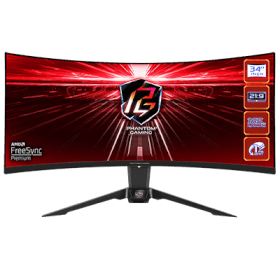 34" ASRock PHANTOM GAMING PG34WQ15R2B 3440x1440 WQHD 1ms 165Hz Curved Gaming Monitor with AMD FreeSync