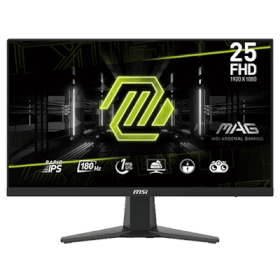 24.5" MSI MAG 256F 1920x1080 (FHD) Rapid IPS 1ms, 180Hz  Adaptive-Sync Gaming Monitor